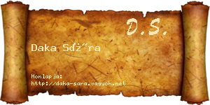 Daka Sára névjegykártya