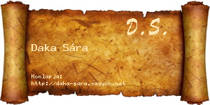 Daka Sára névjegykártya