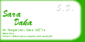 sara daka business card